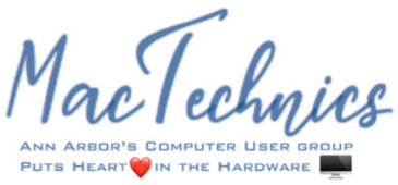 MacTechnics logo and tagline Ann Arbor's Computer User Group puts Heart in the Hardware